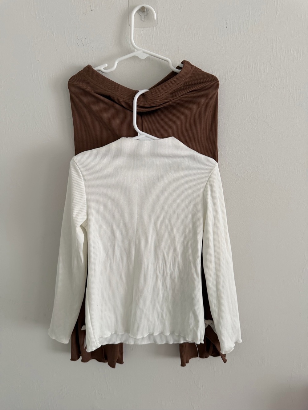 Others Follow Kids Long Sleeve Top in White and Brown